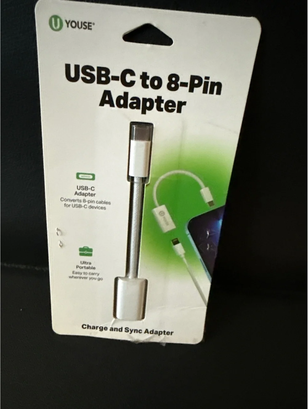 Youse USB-C to 8-Pin Adapter Charge and Sync Cable